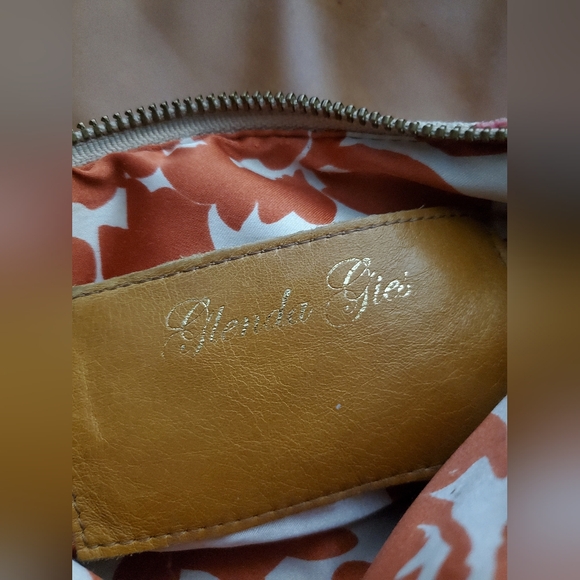 Glenda Gies Coral Pink Chenille Peony Used Pouch - Picture 4 of 5